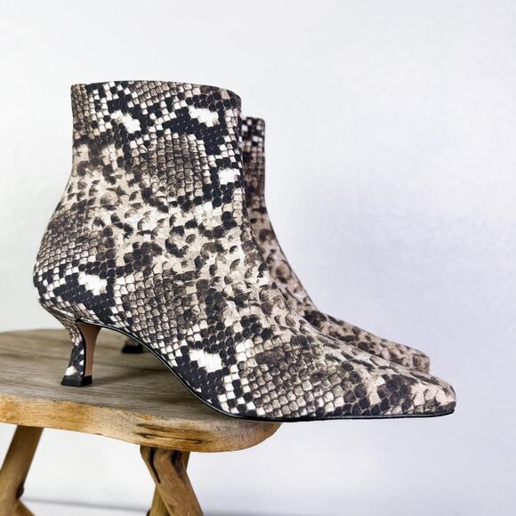 Gianni Bini Palmero Leather Snake Print Ankle Heel Boots Reputation Era sz 9 NEW - Picture 10 of 10